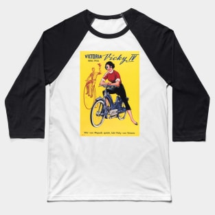 Victoria Vicky Motorcycles Motor Bike Retro Advertising Vintage Baseball T-Shirt